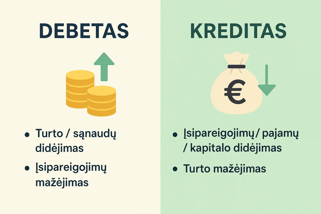 Debeto ir kredito skirtumai